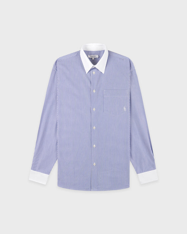 sporty & rich SRC Oversized Shirt - Navy Stripe