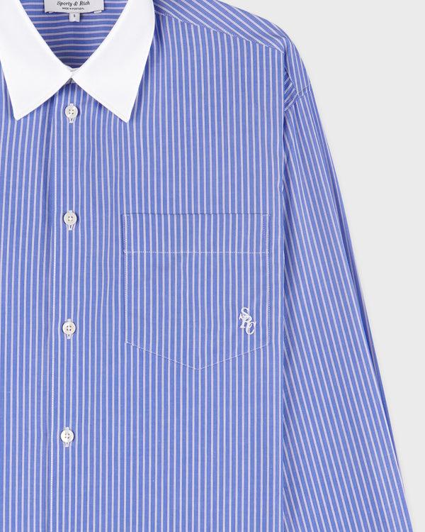 Sporty & Rich SRC Oversized Shirt - Navy Stripe