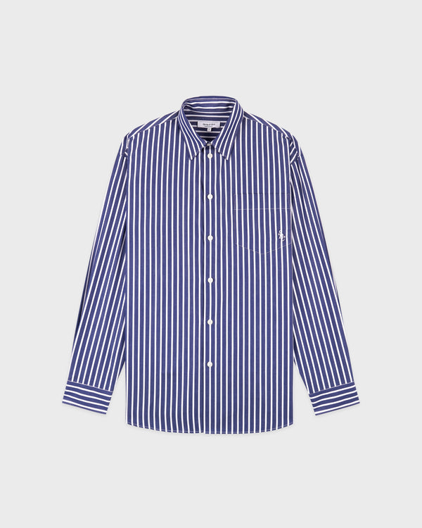 sporty & rich SRC Oversized Shirt - Navy Stripe