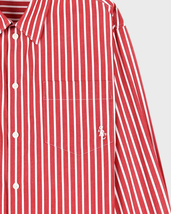 Sporty & Rich SRC Oversized Shirt - Ruby Stripe