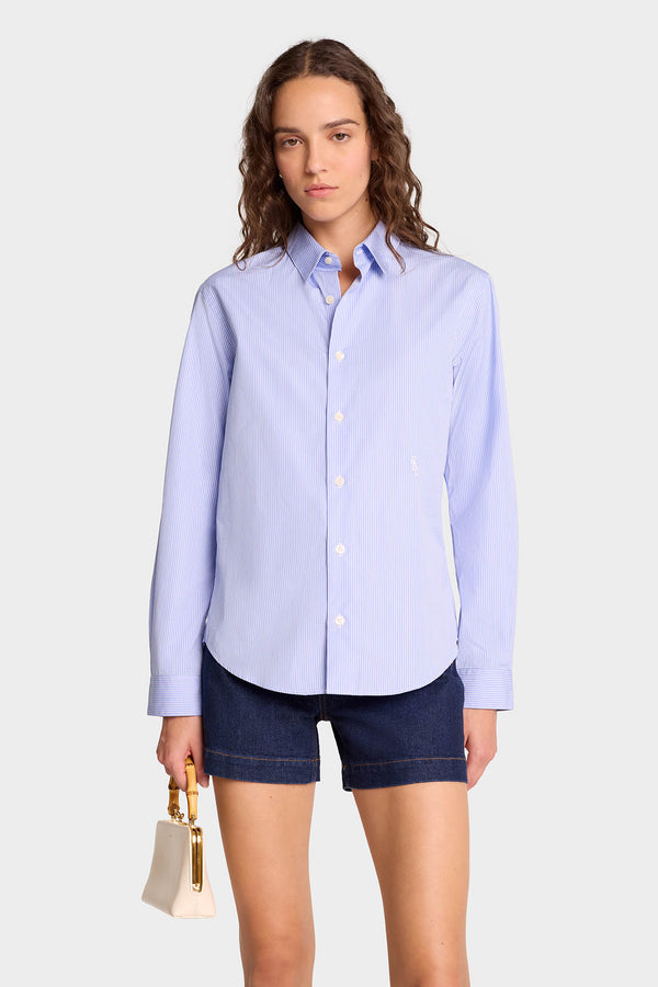Sporty & Rich SRC Shirt - Blue/White Striped