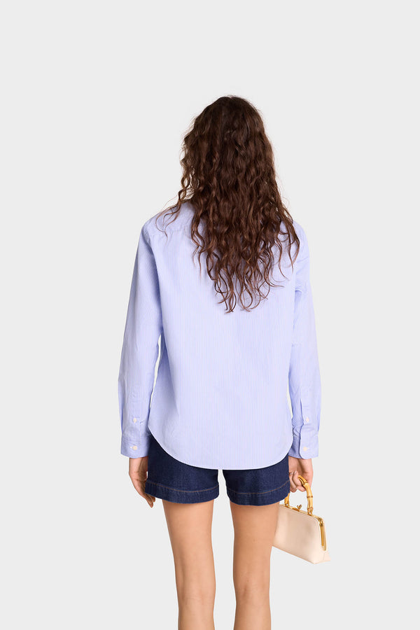 Sporty & Rich SRC Shirt - Blue/White Striped