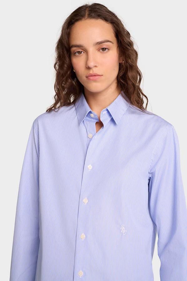 Sporty & Rich SRC Shirt - Blue/White Striped
