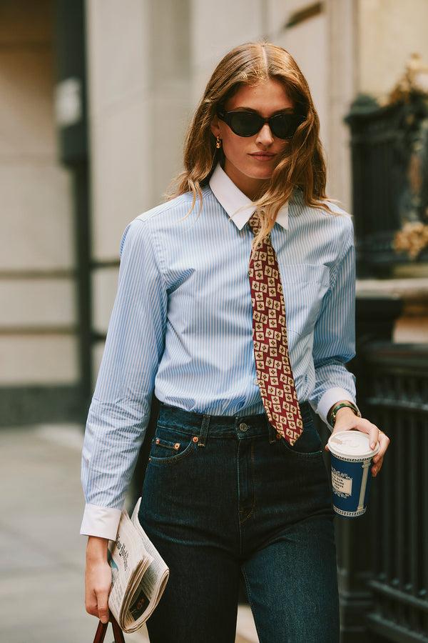 Sporty & Rich SRC Shirt - Sky Blue/White