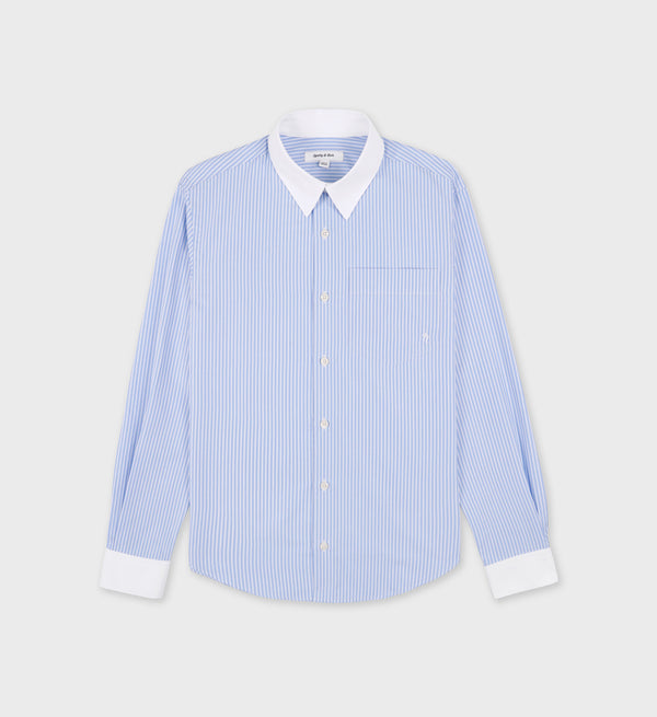 sporty & rich SRC Shirt - Sky Blue/White