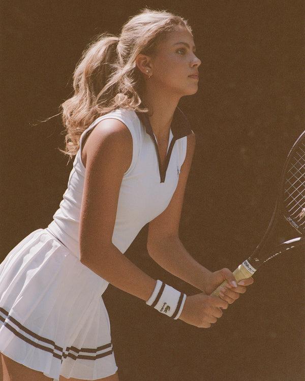 Sporty & Rich SRC Sports Polo Vest - White/Navy