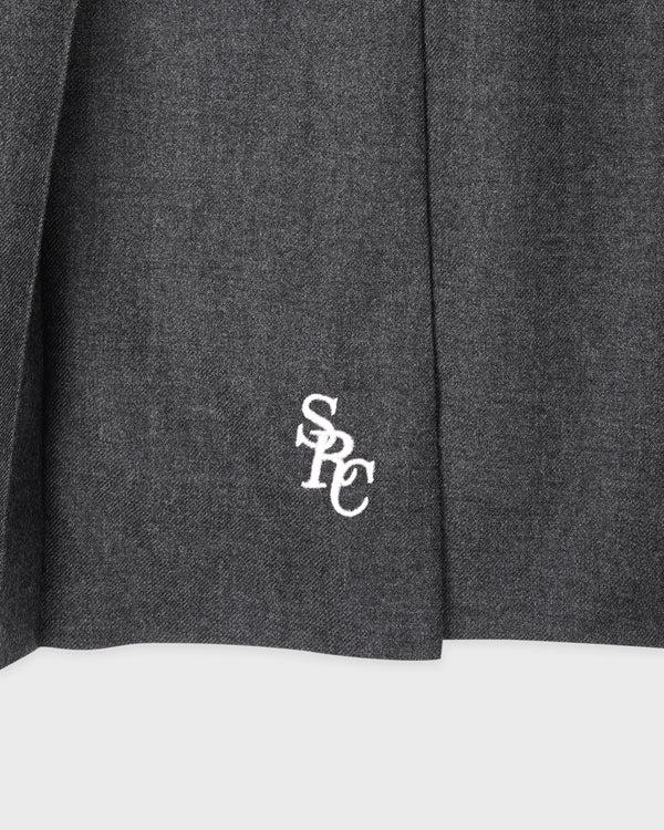 Sporty & Rich SRC Wool School Skirt - Dark Grey/Ecru