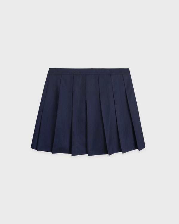 Sporty & Rich SRC Wool School Skirt - Navy/Ecru