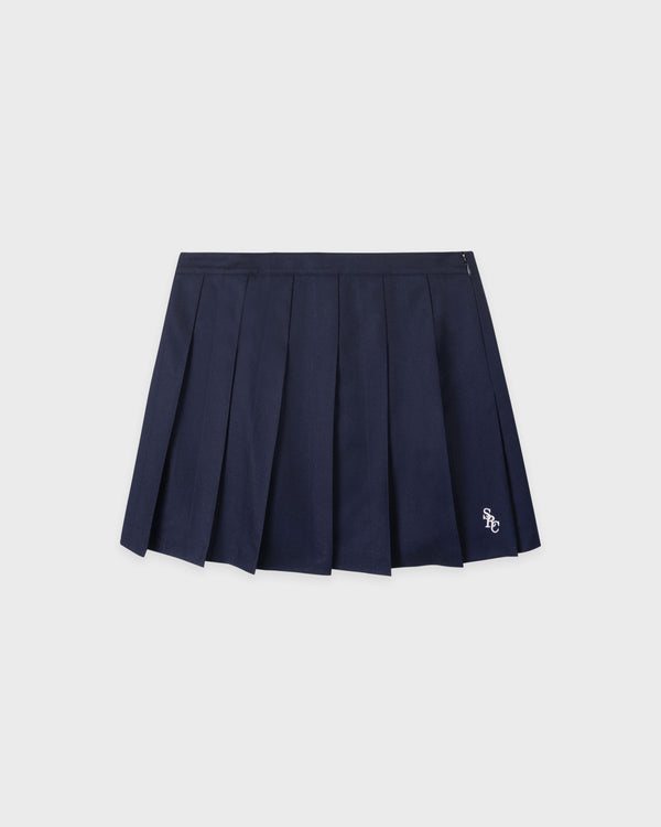 sporty & rich SRC Wool School Skirt - Navy/Ecru