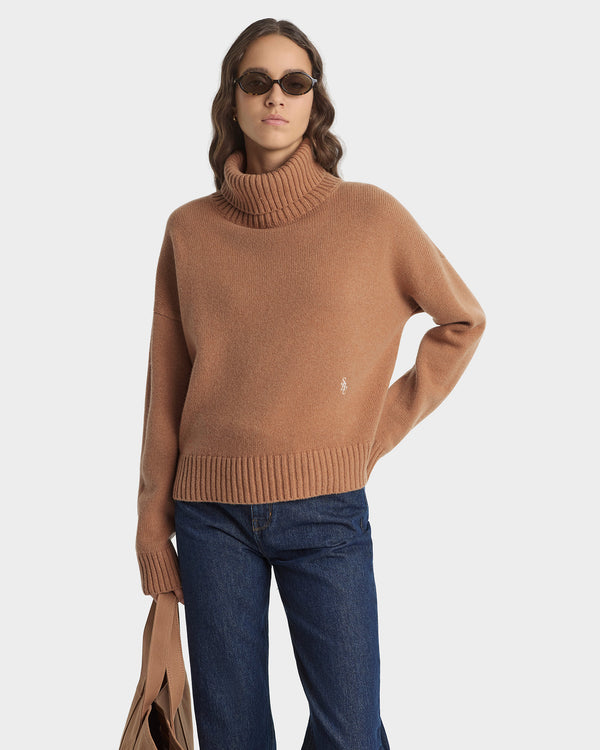 Sporty & Rich SRC Wool Turtleneck - Camel