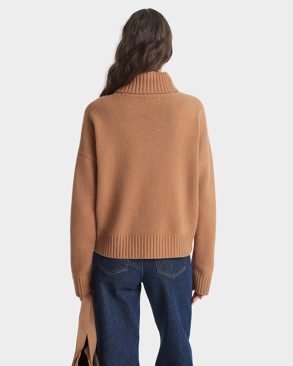 Sporty & Rich SRC Wool Turtleneck - Camel