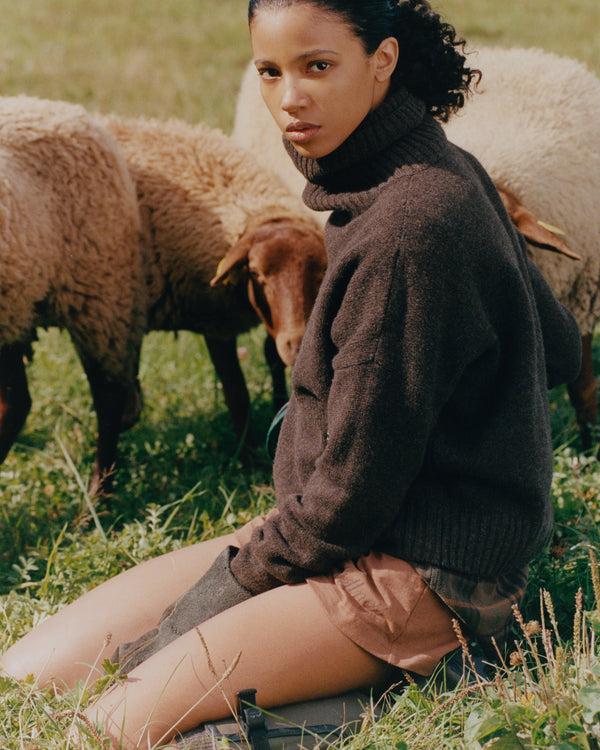 Sporty & Rich SRC Wool Turtleneck - Chocolate