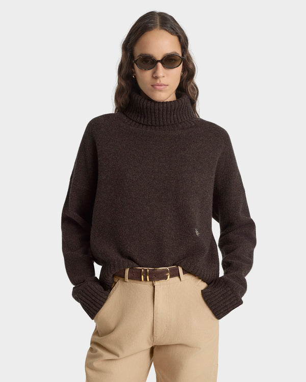 Sporty & Rich SRC Wool Turtleneck - Chocolate