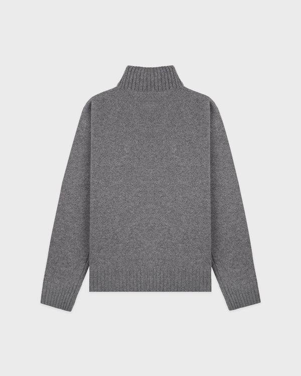 Sporty & Rich SRC Wool Turtleneck - Light Grey/Navy