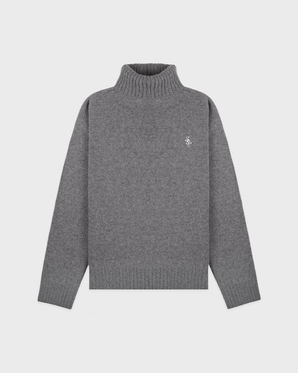 sporty & rich SRC Wool Turtleneck - Light Grey/Navy