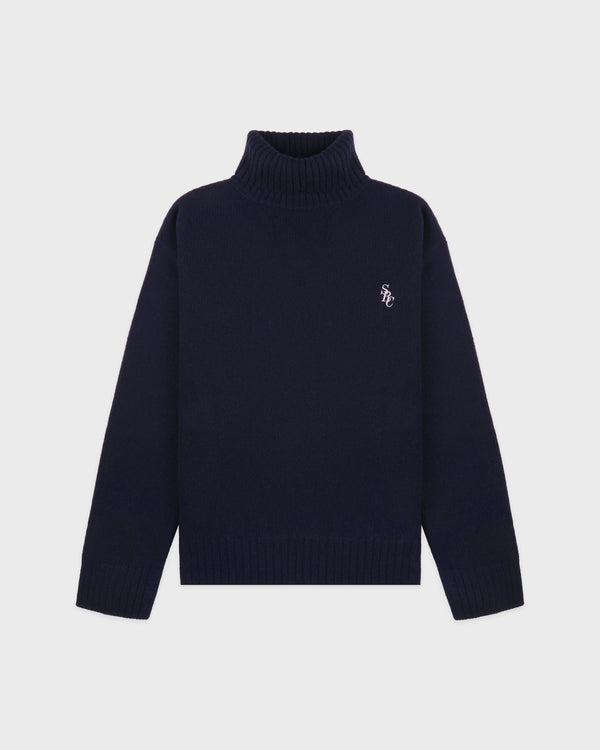 sporty & rich SRC Wool Turtleneck - Navy/White