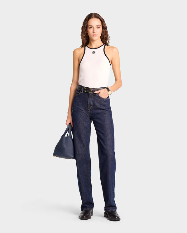 Sporty & Rich SRHWC Ribbed Tank - White/Black