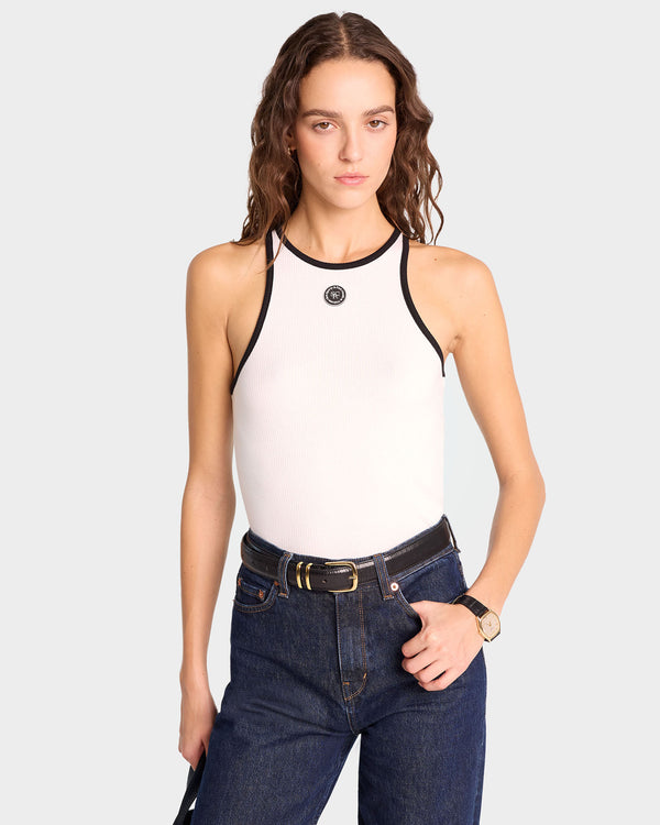 Sporty & Rich SRHWC Ribbed Tank - White/Black