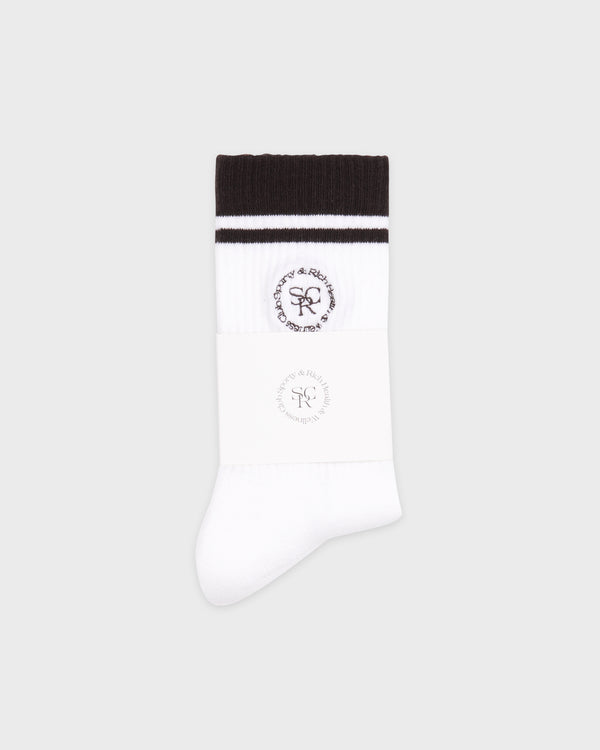 Sporty & Rich SRHWC Socks - White/Chocolate