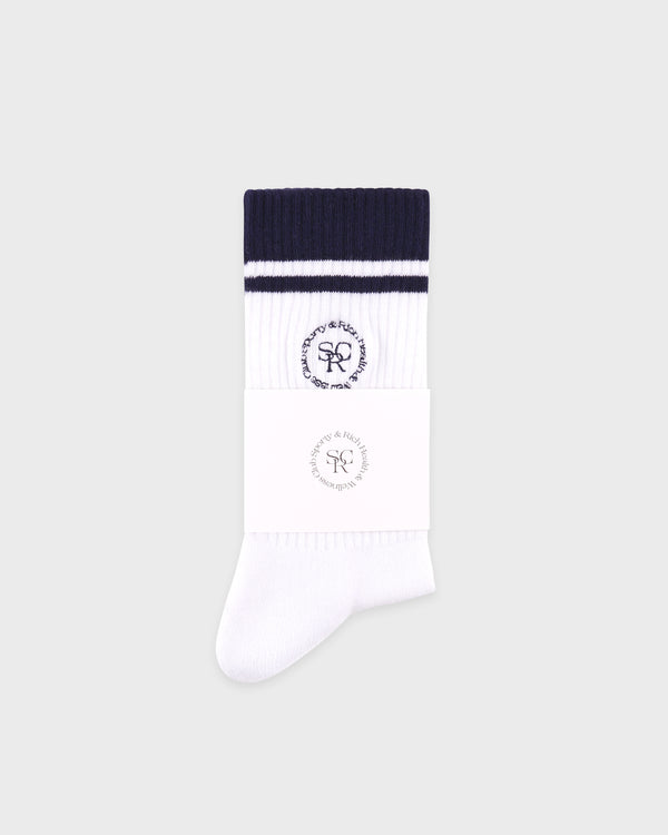 Sporty & Rich SRHWC Socks - White/Navy