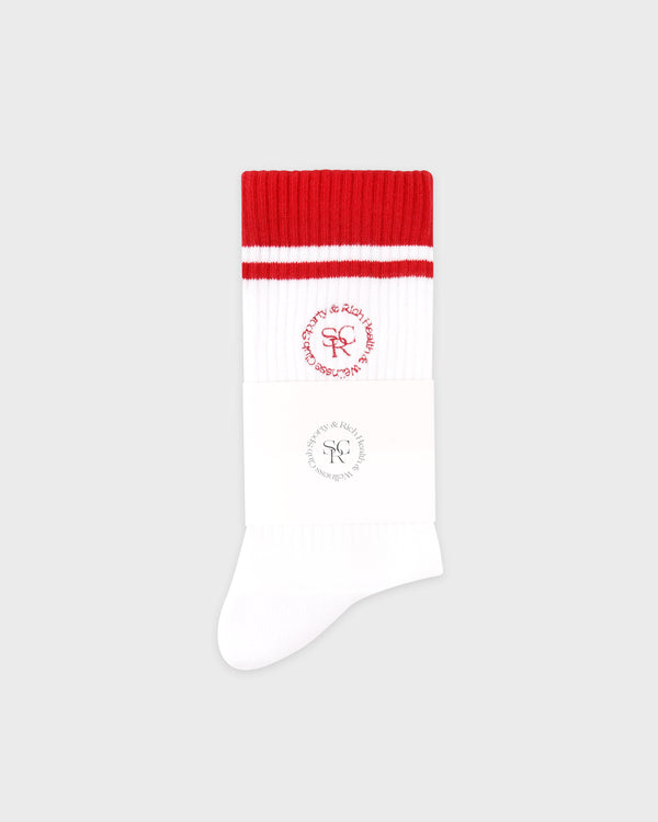 Sporty & Rich SRHWC Socks - White/Ruby