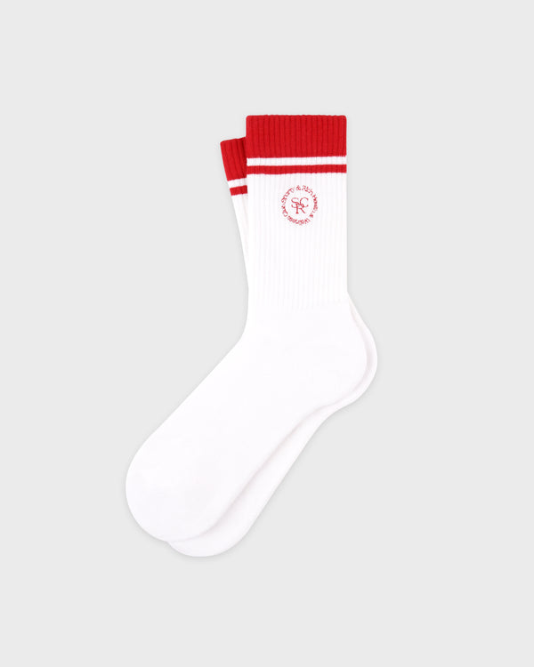 sporty & rich SRHWC Socks - White/Ruby
