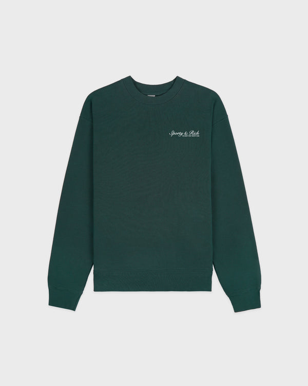 sporty & rich Syracuse Crewneck - Forest/White