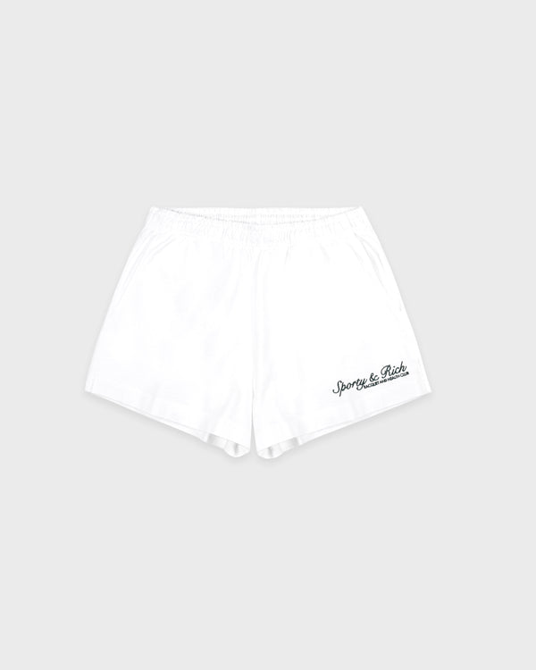 sporty & rich Syracuse Embroidered Disco Short - White