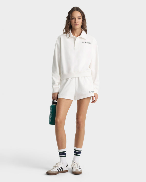Sporty & Rich Syracuse Embroidered Polo - White/Forest