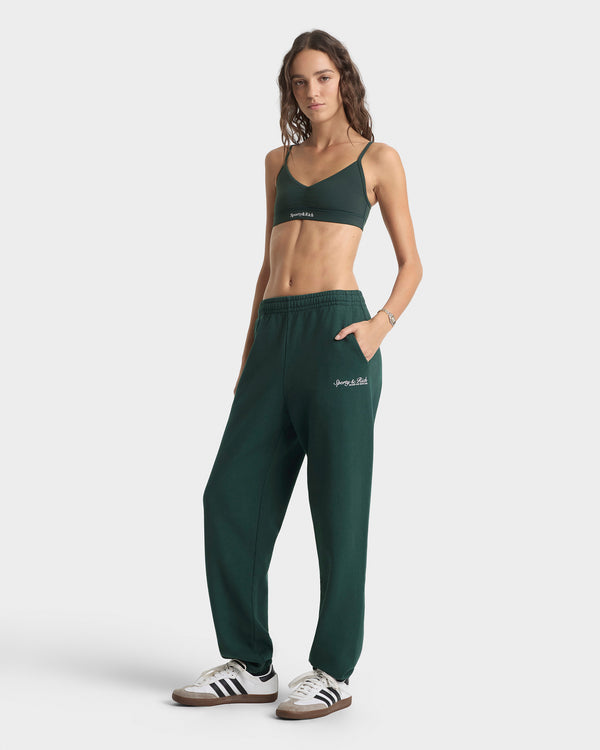 Sporty & Rich Syracuse Sweatpant - Forest/White