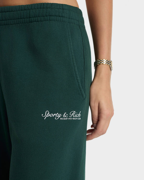 Sporty & Rich Syracuse Sweatpant - Forest/White