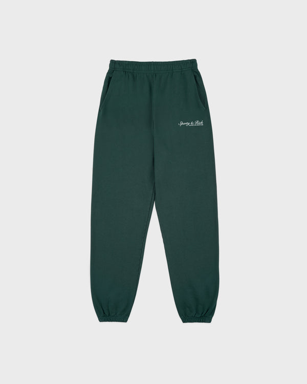 sporty & rich Syracuse Sweatpant - Forest/White