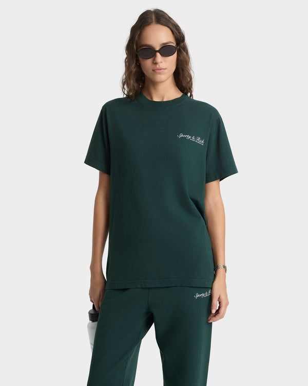 Sporty & Rich Syracuse T-Shirt - Forest/White