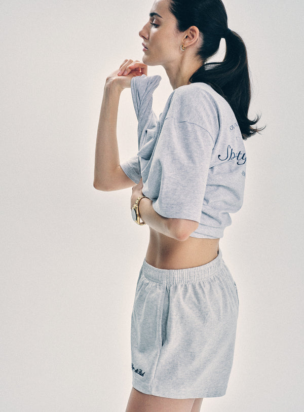 Sporty & Rich Syracuse T-Shirt - Heather Gray/Navy