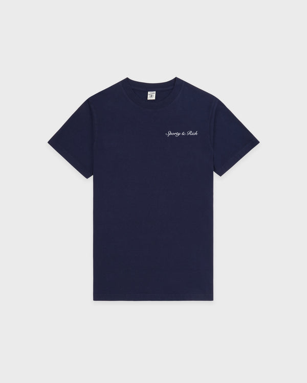 sporty & rich Syracuse T-Shirt - Navy/White