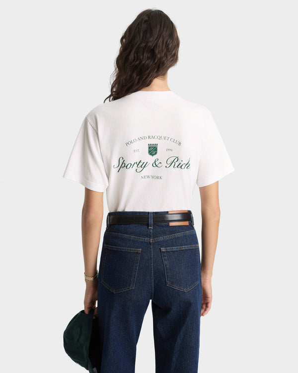Sporty & Rich Syracuse T-Shirt - White/Forest