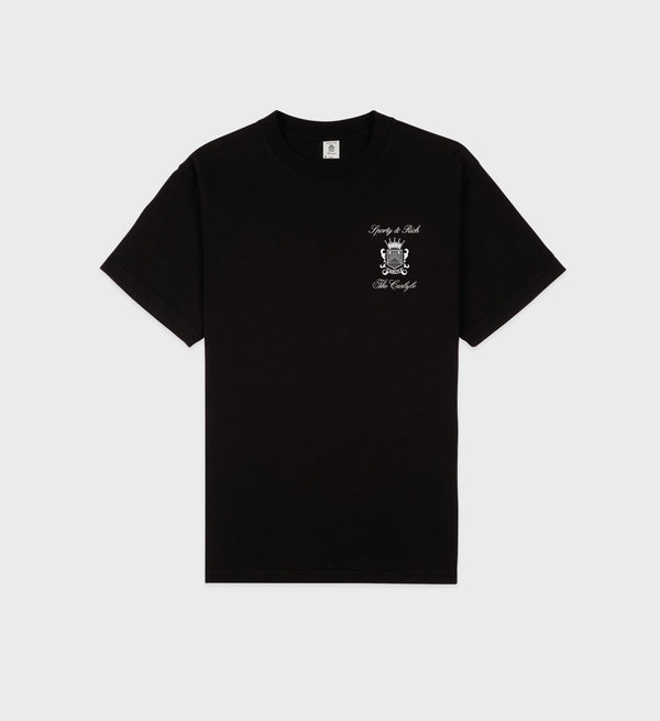 sporty & rich The Carlyle Crest T-Shirt - Black/White