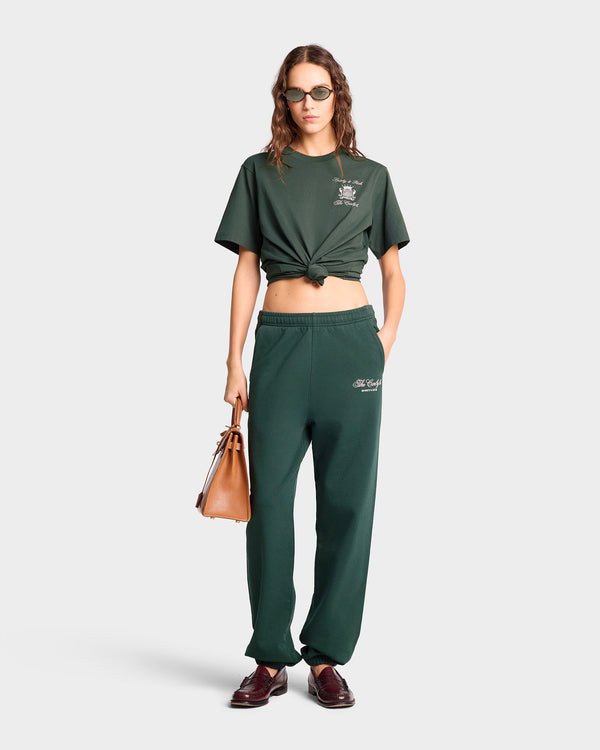 Sporty & Rich The Carlyle Crest T-Shirt - Forest/White