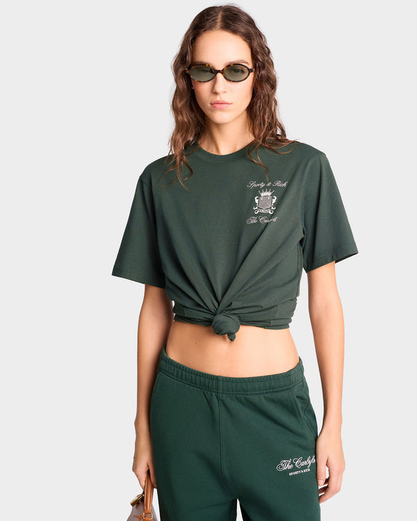Sporty & Rich The Carlyle Crest T-Shirt - Forest/White