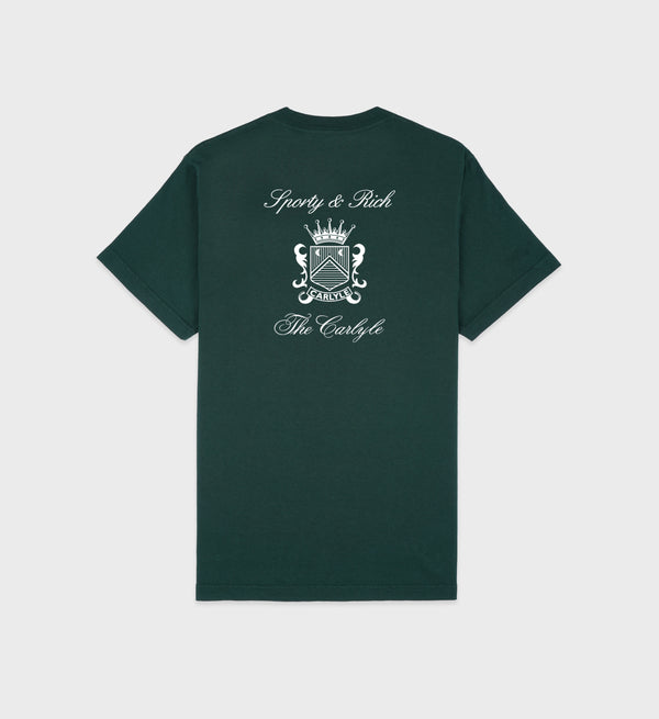 Sporty & Rich The Carlyle Crest T-Shirt - Forest/White