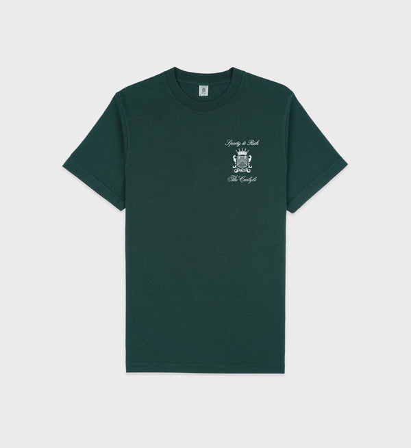 sporty & rich The Carlyle Crest T-Shirt - Forest/White