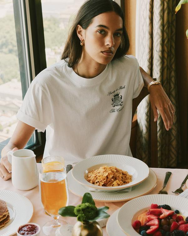 Sporty & Rich The Carlyle Crest T-Shirt - White/Forest