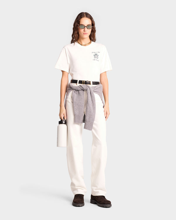 Sporty & Rich The Carlyle Crest T-Shirt - White/Forest