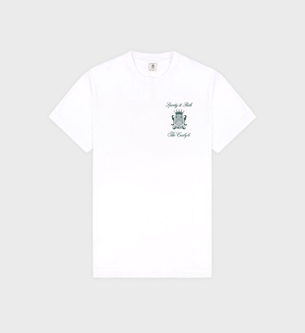 sporty & rich The Carlyle Crest T-Shirt - White/Forest