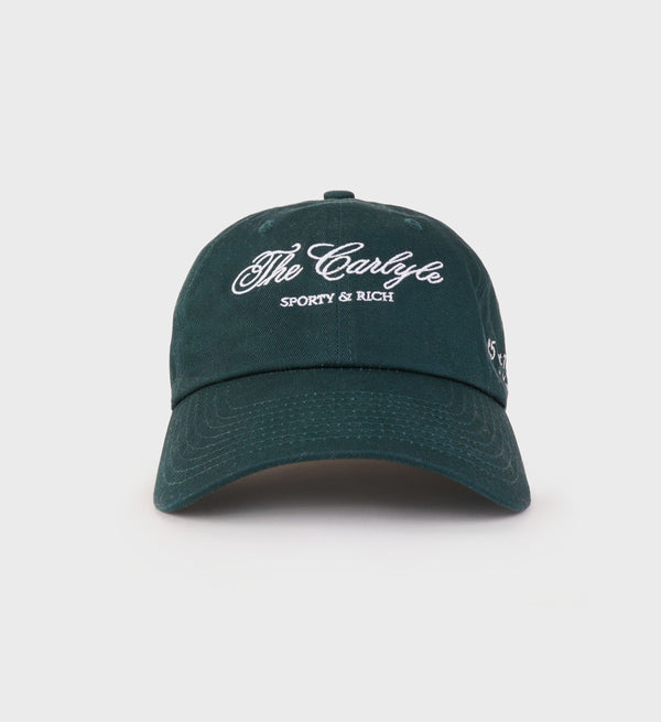 sporty & rich The Carlyle Souvenir Hat - Forest/White