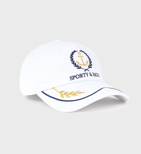 Sporty & Rich Yacht Hat - White/Gold/Navy