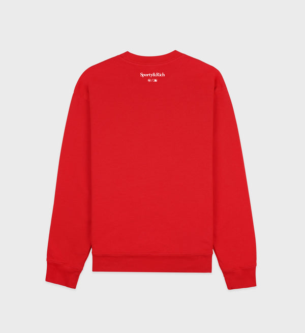 Sporty & Rich Yankees Ivy Crewneck - Fire Red/White