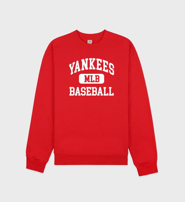 sporty & rich Yankees Ivy Crewneck - Fire red/White