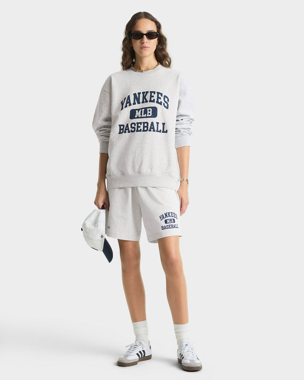Sporty & Rich Yankees Ivy Crewneck - Heather Gray/Navy