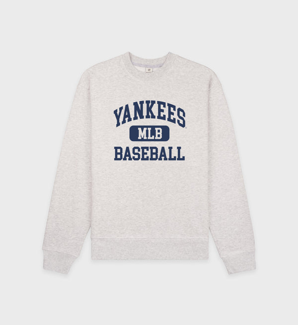 sporty & rich Yankees Ivy Crewneck - Heather Gray/Navy